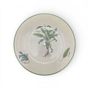 Over and Back Italy “Sage” Herb Dinner Plate – Botanical Stoneware – Made in Ita
